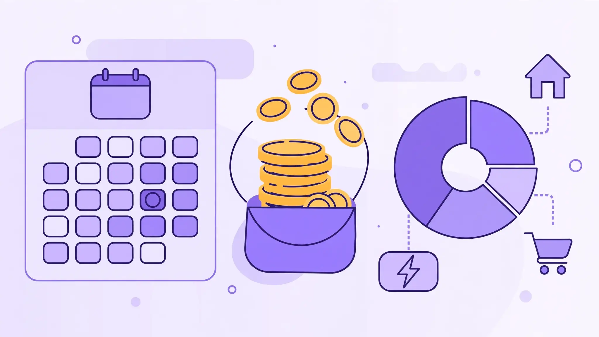 Calendar and budget chart illustrating EMI calculation and monthly budget planning