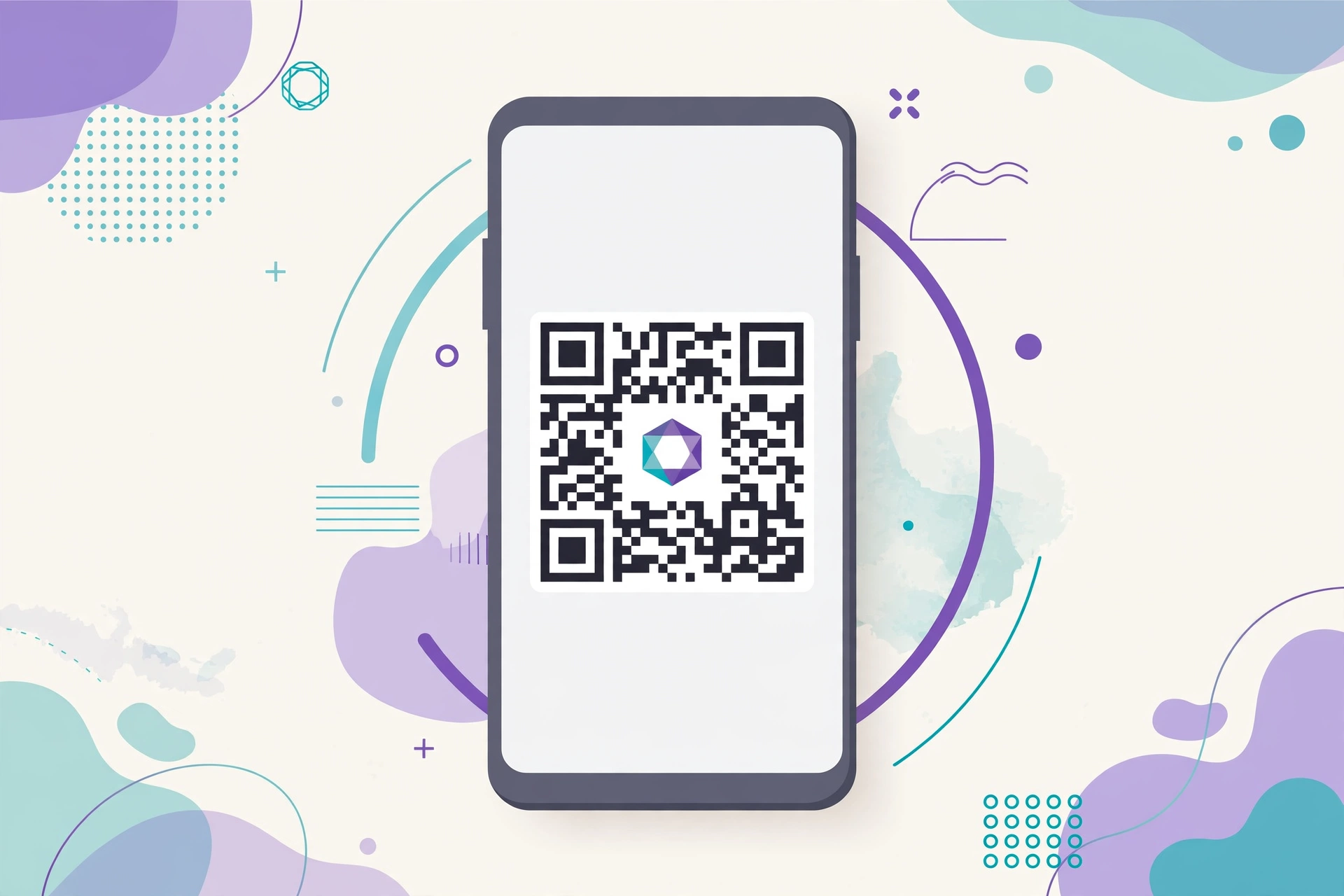 QR code with a company logo in the center, generated free with no watermark