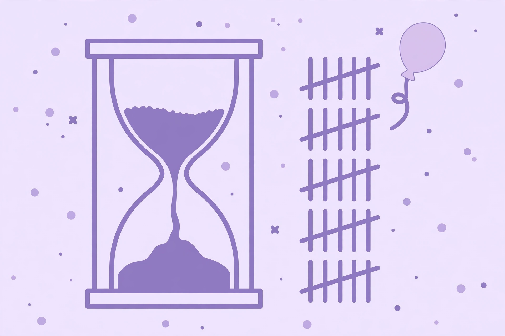 Illustration of a calendar counting days alive with milestone numbers
