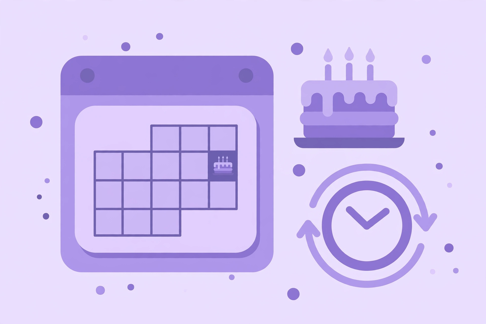 Illustration of an age calculator showing exact age in years, months, and days