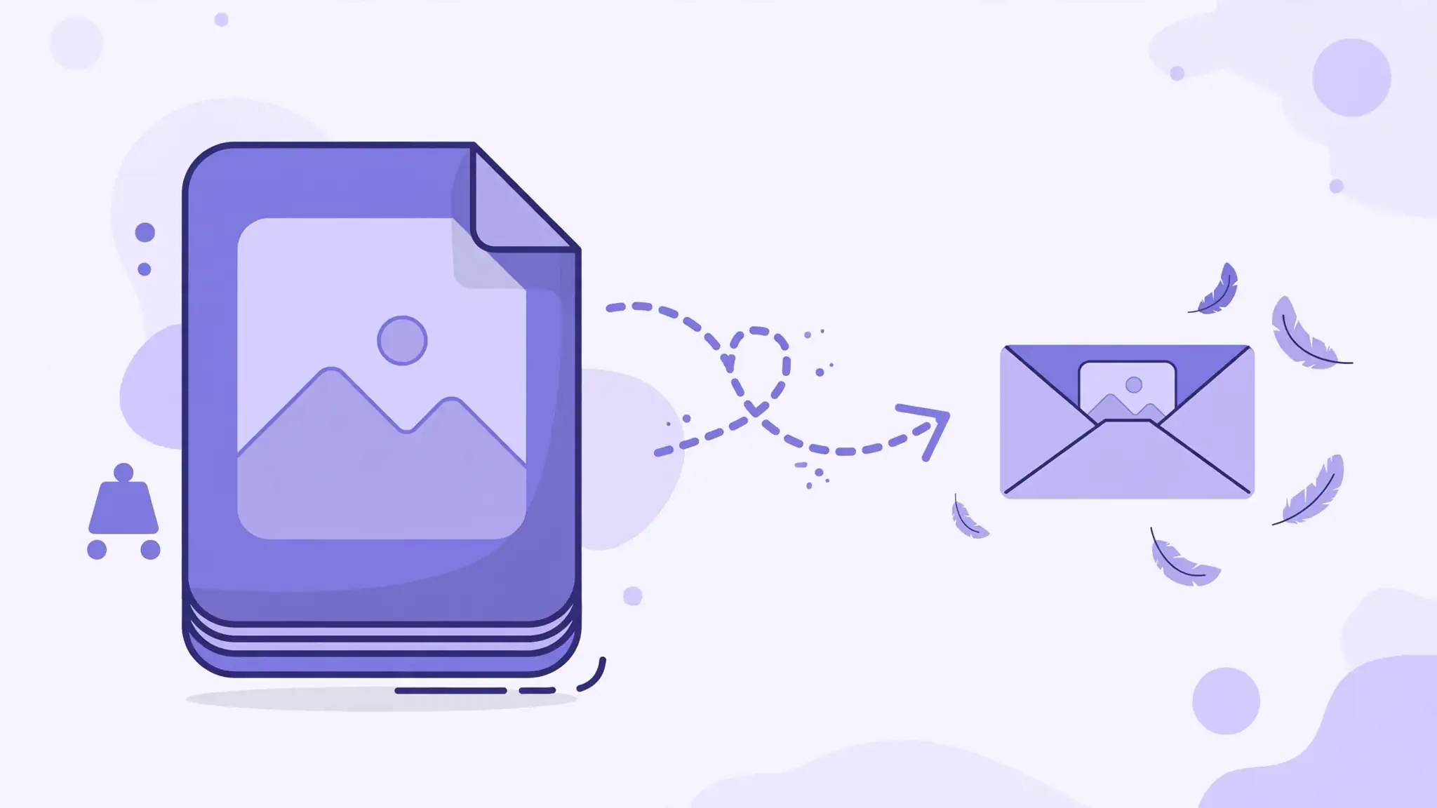 Heavy PNG file shrinking into a lightweight JPG for easy sharing