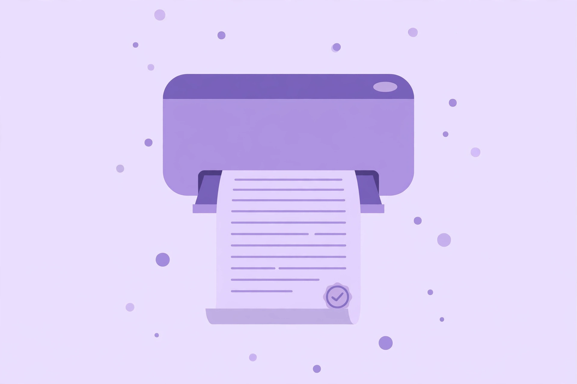 Illustration of a Word document being exported to a crisp print-ready PDF with embedded fonts